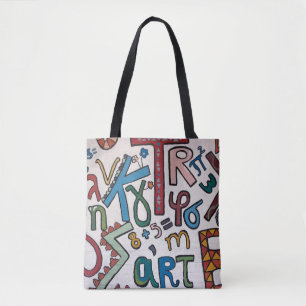 Bolsa Tote Alfabeto Colorido