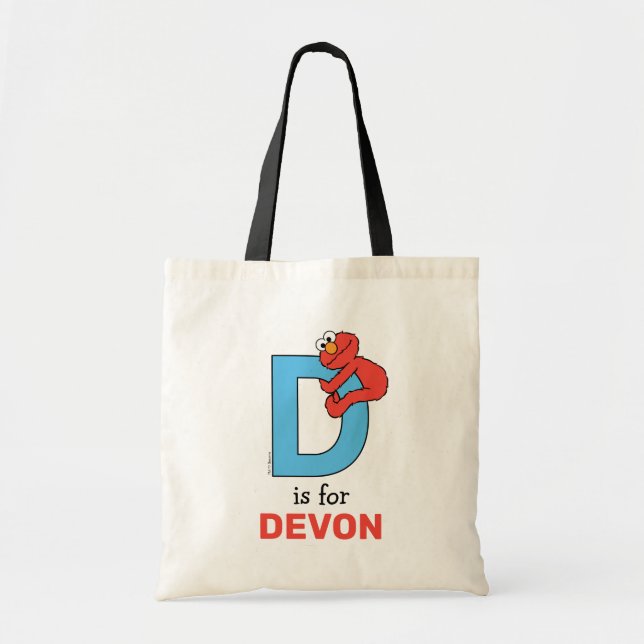 Bolsa Tote Alfabeto do Elmo | D Azul (Frente)