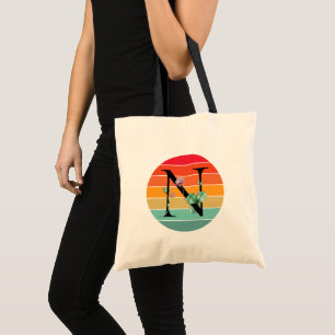 Bolsa Tote Alfabeto Floral N Retro Sunset Monograma Tob Bag