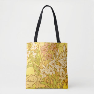Bolsa Tote Alfonse Mucha Art Nouveau Lily Flores
