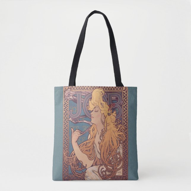 Bolsa Tote Alfonse Mucha Job Art Nouveau mulher (Frente)