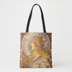Bolsa Tote Alfonse Mucha Zodiac Art Nouveau Mulher