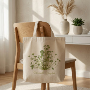 Bolsa Tote Alga Acetabularia desenhada à mão