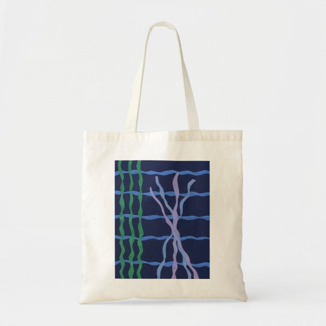 Bolsa Tote Algas Marinhas e Coral no Oceano Abstrato (Frente)