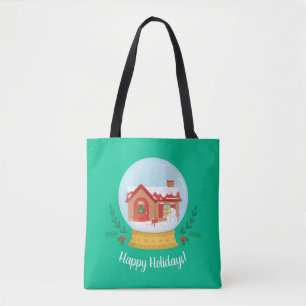 Bolsa Tote Algodão Cinto Neve Globo De Neve Snowman