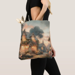Bolsa Tote Algodão de Fairytalte ao Sunset com Rosas