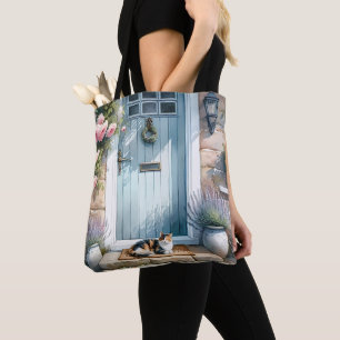 Bolsa Tote Algodão Floral com Calico Cat