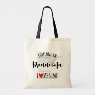 Bolsa Tote Alguém Em Minnesota Me Ama Seu Nome Personalizado