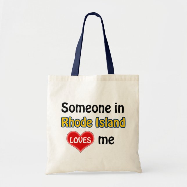 Bolsa Tote Alguém na Rhode Island me ama (Frente)