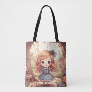 Bolsa Tote Alice Aventuras Fofas no País das Maravilhas Arte 