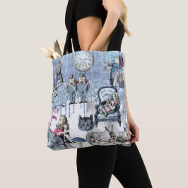 Bolsa Tote Alice Azul no Gelo na Terra Maravilha Moderna Eleg