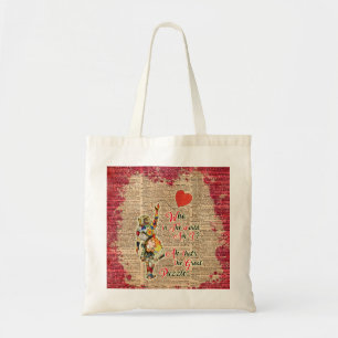 Bolsa Tote Alice, citações loucas da colagem do vintage do