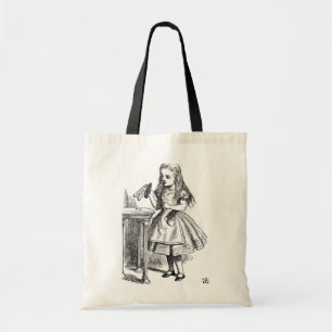 Bolsa Tote Alice com a "bebida mim" garrafa