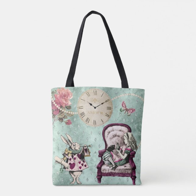 Bolsa Tote Alice Dupla E Elegante No País das Maravilhas (Verso)
