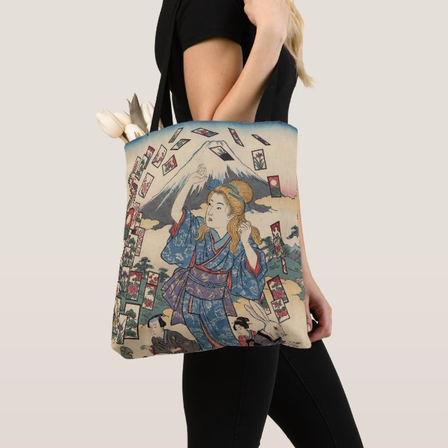 Bolsa Tote Alice Lost in Japan | Ukiyo-e Floating Wonderland (Close Up)