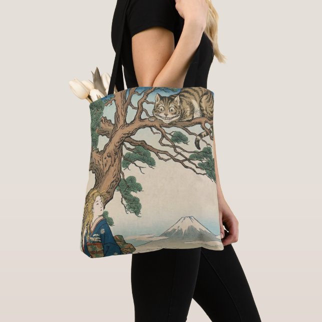 Bolsa Tote Alice Lost in Japan | Ukiyo-e Mad Journey (Close Up)