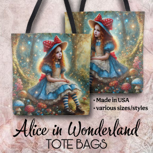 Bolsa Tote Alice na Floresta de Cogumelos Fantásticos