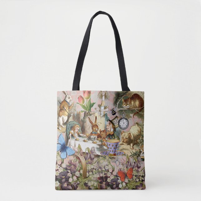 Bolsa Tote Alice no País das Maravilhas da Arte do Tea Party (Frente)