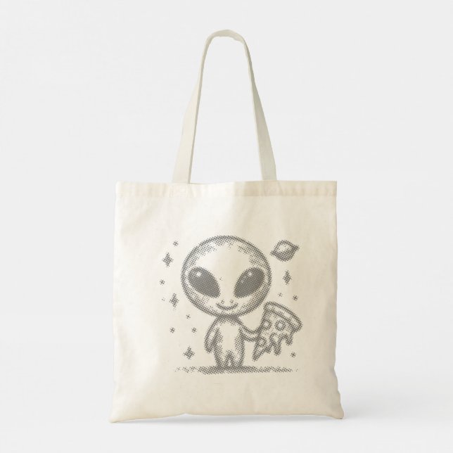Bolsa Tote Alienígena ama pizza (Verso)