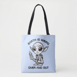 Bolsa Tote Alienígena Preta e Branca