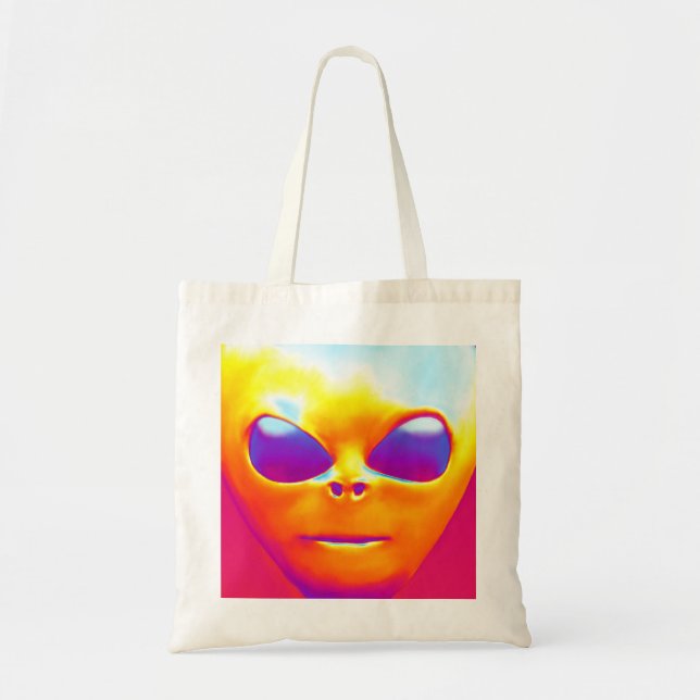 Bolsa Tote Alienígena psicodélica (Frente)