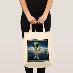 Bolsa Tote Alienígena - Sinal Peace V