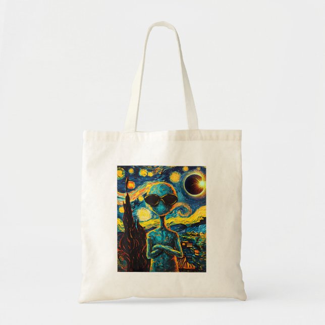Bolsa Tote Alienígena Total de Eclipes Solares (Frente)