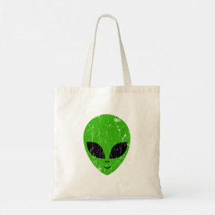 Bolsa Tote alienígena verde da extraterra de ficção cient