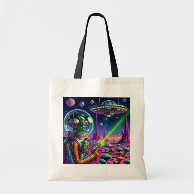 Bolsa Tote Alienígenas Verdes Não Conseguem Mirar (Frente)