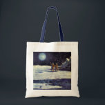 Bolsa Tote Aliens do Astronauta de Ficção Científica Vintage<br><div class="desc">Vintage ilustra astronautas futuristas e aliens na imagem da ficção científica no espaço sideral. Dois astronautas alienígenas são pegadas fazeres na lua e olhando para cima para o planeta Terra no céu noturno com estrelas. Um clássico design de quadrinhos retrô de ficção científica.</div>