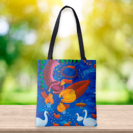 Bolsa Tote Alimentação Da Pintura Contemporânea Dos Patos