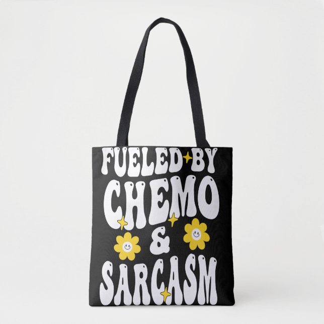 Bolsa Tote Alimentado pela Chemo e pela Sarcasm Funny Chemote (Frente)