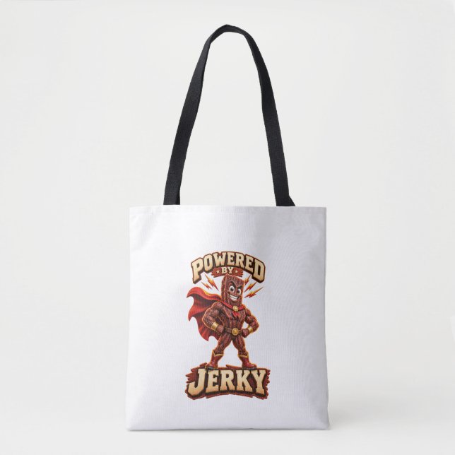 Bolsa Tote Alimentado pelo Jerky Super-herói (Frente)