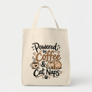 Bolsa Tote Alimentado por Café & Sonecas de Gato