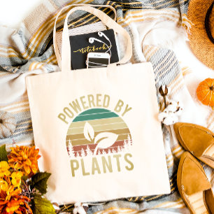 Bolsa Tote Alimentado por Plantas Vegan Retro Rainbow