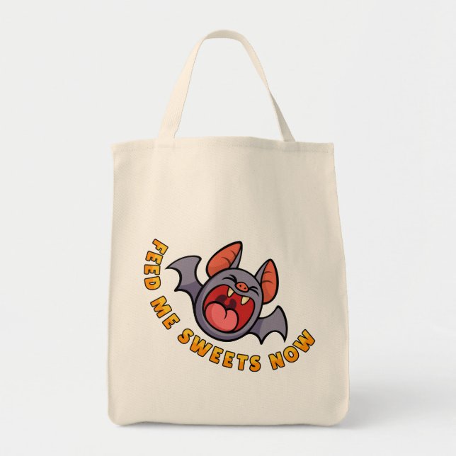 Bolsa Tote Alimente-me com Doçes Agora (Frente)