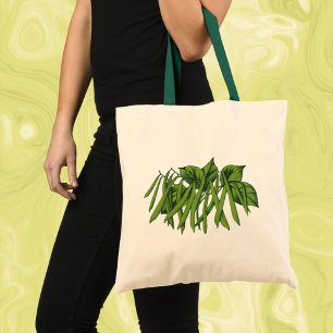 Bolsa Tote Alimentos Antigos, Legumes Feijão Verde Orgânico