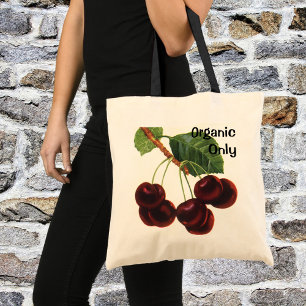 Bolsa Tote Alimentos da fruta do vintage, cerejas maduras de