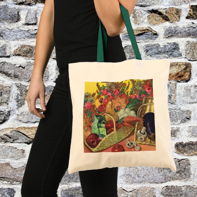 Bolsa Tote Alimentos Orgânicos, Legumes de Jardim, Flores em  (Criador carregado)