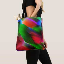 Bolsa Tote Alivio e profundidade verdes e vermelhos escuros