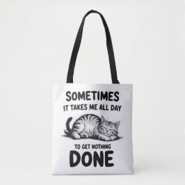 Bolsa Tote "All Day Doing Nothing" Funny Lazy Cat