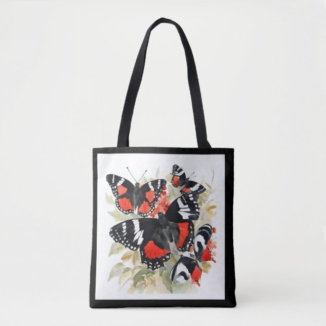 Bolsa Tote All Things Butterflies Callicore kolyma Black Whit (Frente)