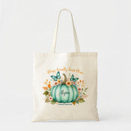 Bolsa Tote Allergy Alert Teal Pumpkin Flowers Butterfly Girl