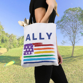 Bolsa Tote Ally Artística Rainbow Flag