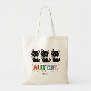 Bolsa Tote Ally Cat - Orgulho LGBTQ de Gato Negro