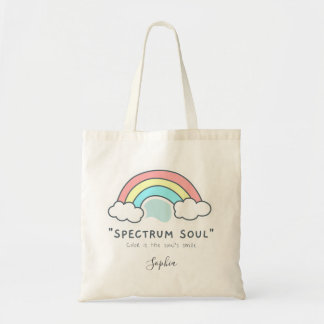 Bolsa Tote "Alma do espectro" colorido do arco-íris elegante