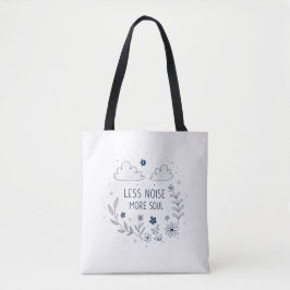 Bolsa Tote Alma Floral Caprichosa Citação Arte de Linha