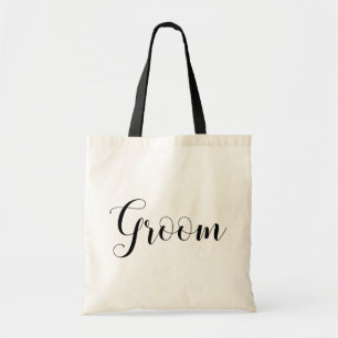 Bolsa Tote Almoço. Casamento de guião preto e branco elegante