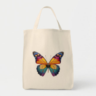 Bolsa Tote Almofada com um desenho de uma Borboleta colorida.
