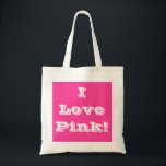 Bolsa Tote Almofada Eu Adoro Rosa<br><div class="desc">Almofada Eu Adoro Rosa</div>